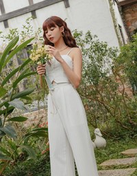 Edgy Chic Suit Pants Set Wear (With Padding)