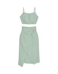 Chiffon Cami Top + Slit Skirt Set