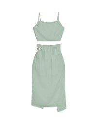 Chiffon Cami Top + Slit Skirt Set