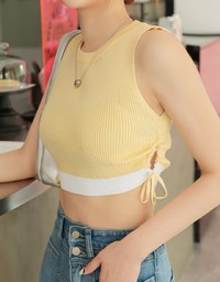 Side Drawstring Crop Tank Top