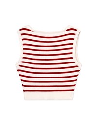 Striped Button Up Crop Tank Top