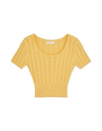 Braided Textured Short Sleeve Top