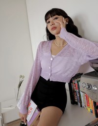 Sheer Mixed Yarn Knitted Top