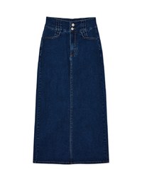 Mermaid Waistline Slit Denim Long Skirt