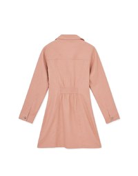 Peach Velvet Zipper Short Dress