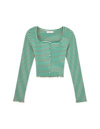 Striped Square Neck Top (With Shoulder Pads)