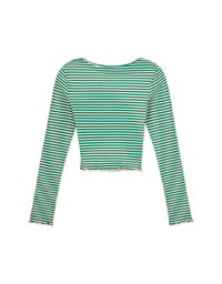 Striped Square Neck Top (With Shoulder Pads)