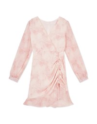 Chiffon Side Drawstring Fishtail Mini Dress