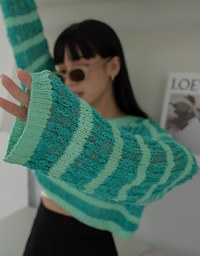 Two Tone Cropped Knit Top