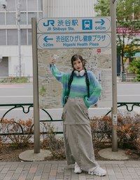 【SHIUAN'S DESIGN】Colorful Two Tone Loose Knit Top