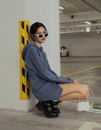 Casual Cotton Hooded Short Dress