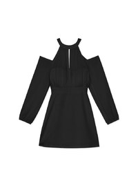 Sheer Hollow-out Short Dress (with padding)