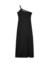 One Shoulder Hollow out Slit Maxi Dress (with padding)