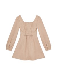 Elegant Heart Neck Suede Mini Dress