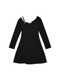 One Shoulder Lettuce Edge Mini Dress (With Padding)
