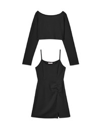 Two-Piece Off Shoulder Slit Dress
