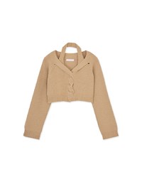 Front Twist Hollow-out Neck Knitted Top