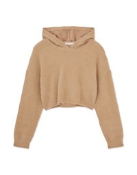 Crop Mohair Hooded Top