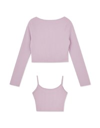 Two Piece Silver Button Ribbed Top