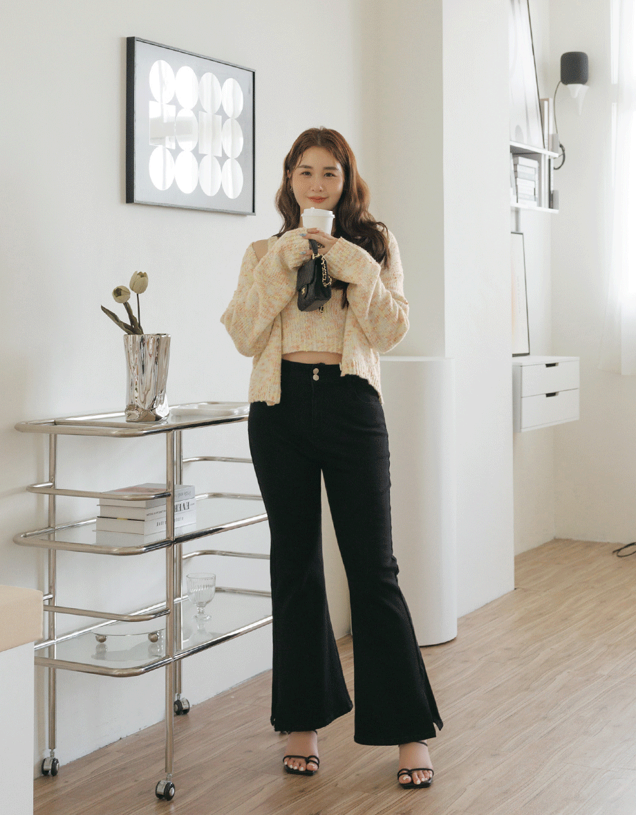 Comfortable Elastic Slim Fit Slit Pants