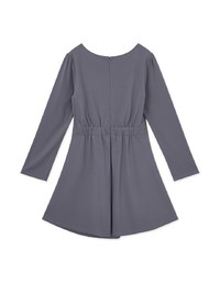 Elegant Square Neck Side Scrunch Mini Dress