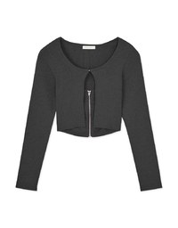 Faux 2 Piece Zip Knitted Top