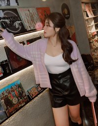 Linear Mohair Knitted Cardigan