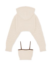 Knitted Hooded Set Wear
