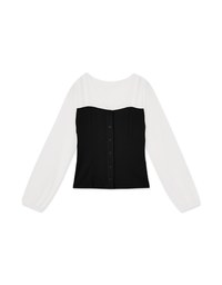 Chiffon Sheer Patchwork Top