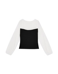 Chiffon Sheer Patchwork Top