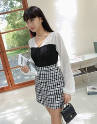 Chiffon Sheer Patchwork Top
