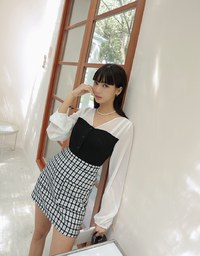 Chiffon Sheer Patchwork Top