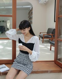 Chiffon Sheer Patchwork Top