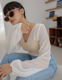 Chiffon Sheer Patchwork Top