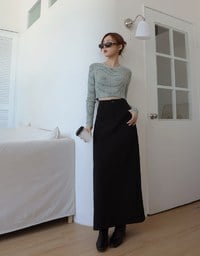 High Waist Slimming Slit Maxi Skirt