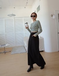 High Waist Slimming Slit Maxi Skirt
