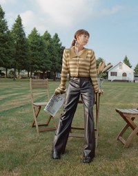 【ᴍᴇɪɢᴏ's Design】Fashionable Matte Leather Wide Pants