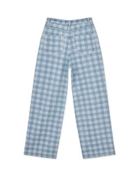 Checkerboard Denim Wide Pants