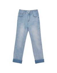 Foldable Denim Straight Leg Pants