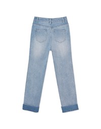 Foldable Denim Straight Leg Pants