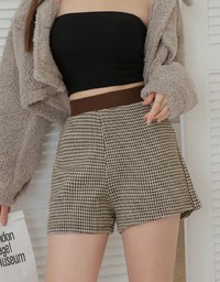 Classic Houndstooth Wool Shorts