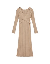 Cross Overlap Bodycon Maxi Dress