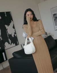 Cross Overlap Bodycon Maxi Dress