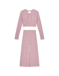 Hollowed Back Knit Top And Maxi Skirt Set Wear