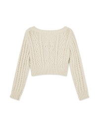 V Neck Braided Knit Top