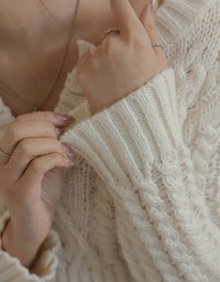 V Neck Braided Knit Top