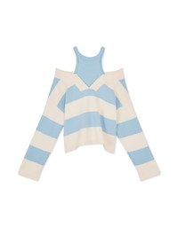 Laidback Cutout Striped Knit Top