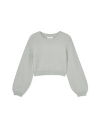 Gentle Round Neck Plush Puff Sleeve Top