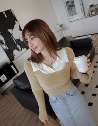 Edgy Chic Patchwork Knitted Top