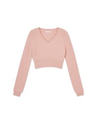 Gentle V-neck Velvet Crop Top